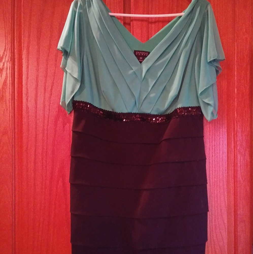 Green and black dress size 16